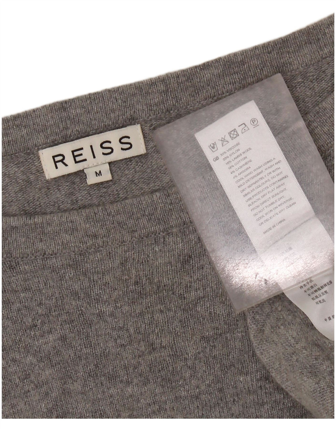Maglione maglione con scollo a barca da donna REISS UK 14 Viscosa grigio medio