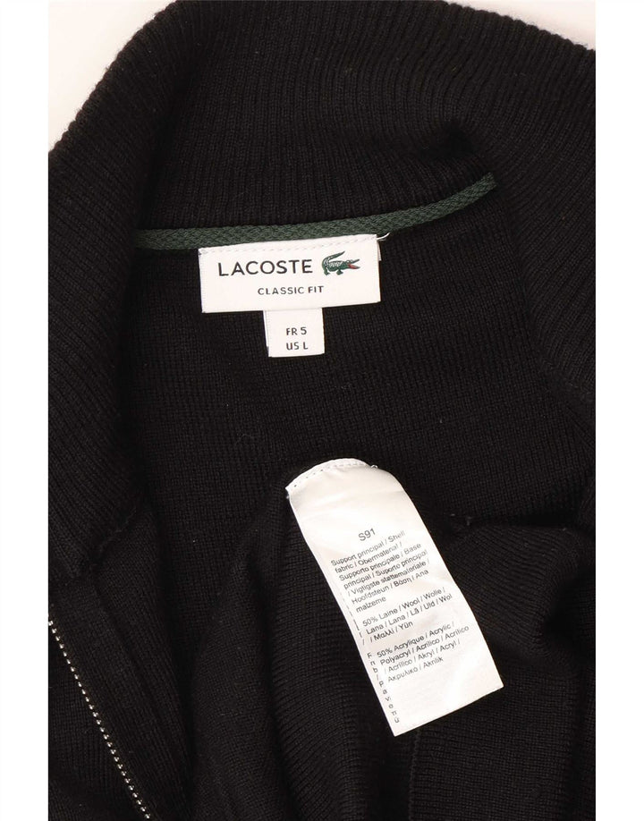 Maglione cardigan da uomo dal taglio classico Lacoste taglia 5 grande in lana nera