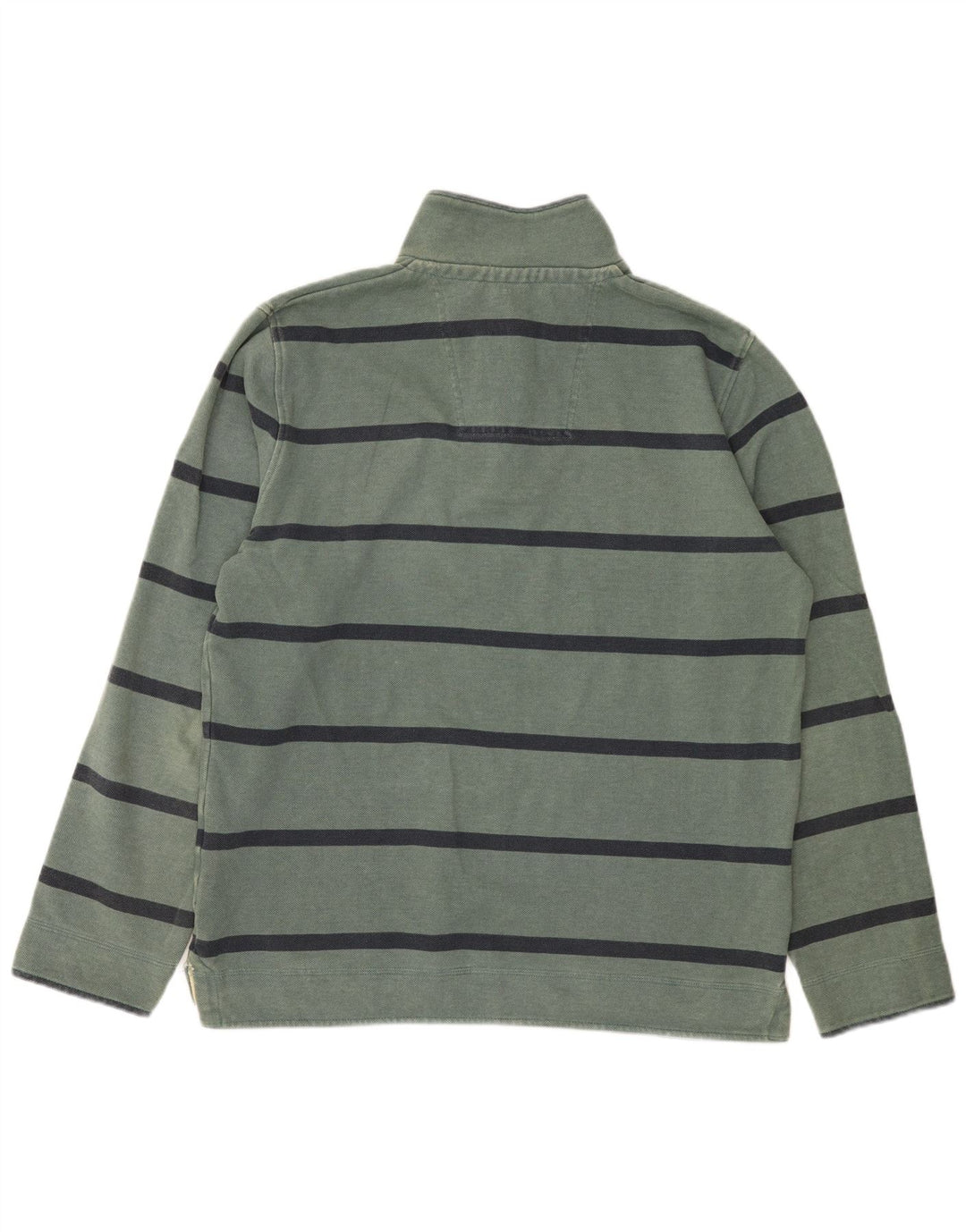 J. Crew Felpa con collo con zip da uomo Maglione in cotone a righe verde medio