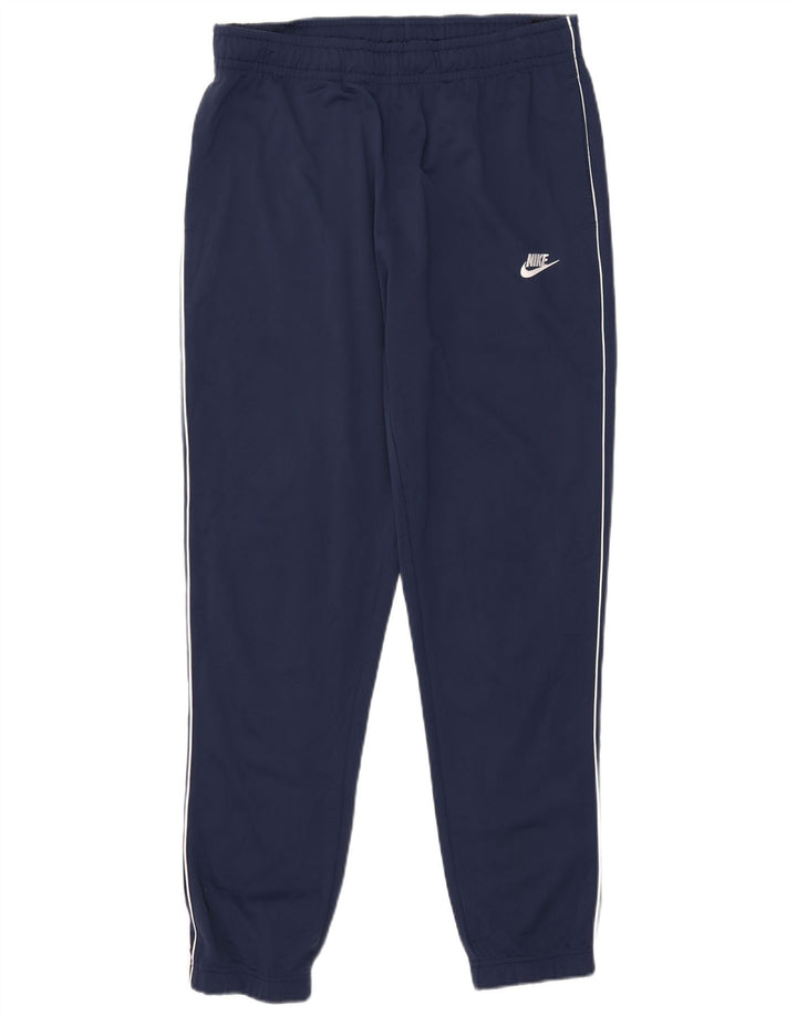 Pantaloni da tuta Nike da uomo, pantaloni da jogging, grandi, in poliestere blu navy
