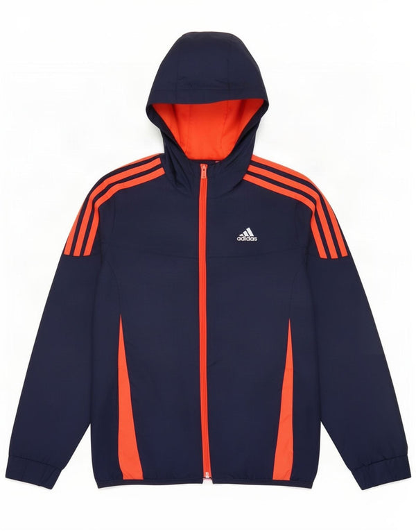 Giacca da ginnastica con cappuccio Adidas da ragazzo, 9-10 anni, colore blu navy