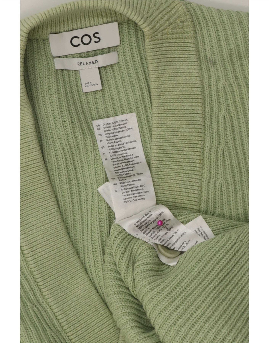 Maglione cardigan da uomo dalla vestibilità comoda, piccolo in cotone verde