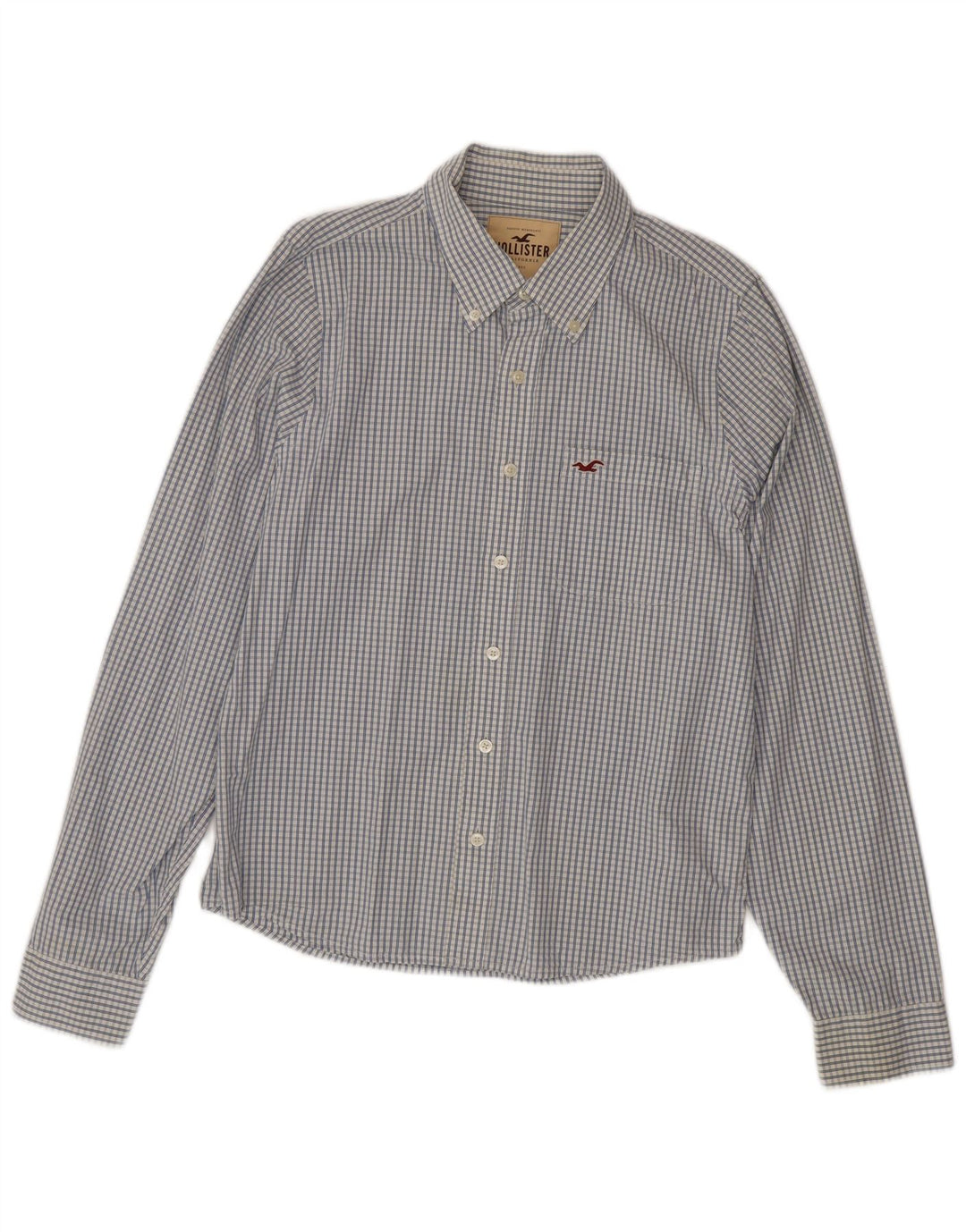 Camicia da uomo HOLLISTER XL in cotone a quadri blu