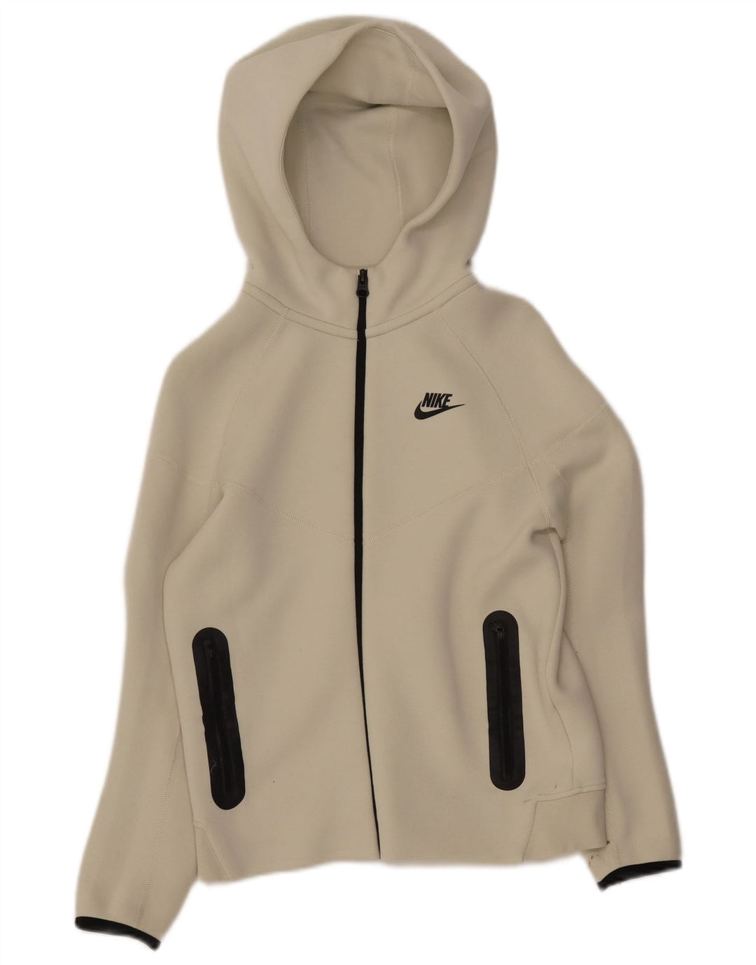 Maglione con cappuccio e zip NIKE per ragazzi 12-13 anni, cotone bianco grande