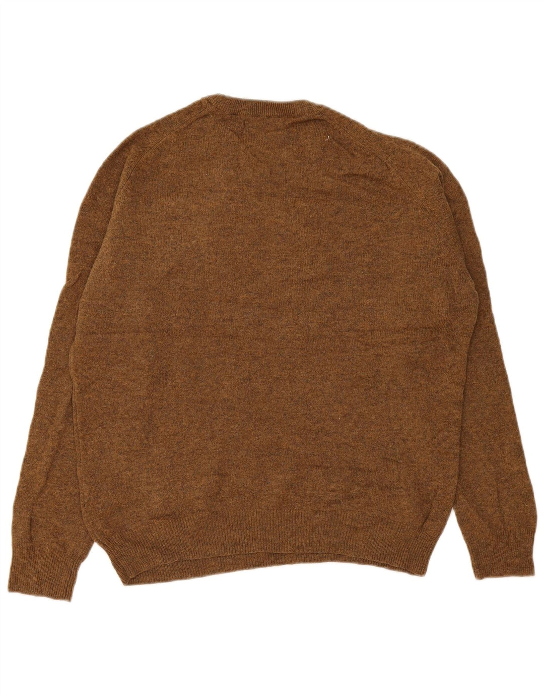 Maglione maglione girocollo da uomo Marks & Spencer in lana d'agnello marrone medio
