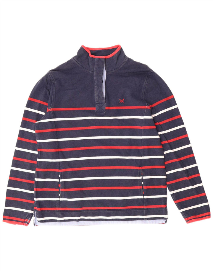 CREW CLOTHING Womens Sweatshirt Jumper UK 14 Medium  Navy Blue Striped