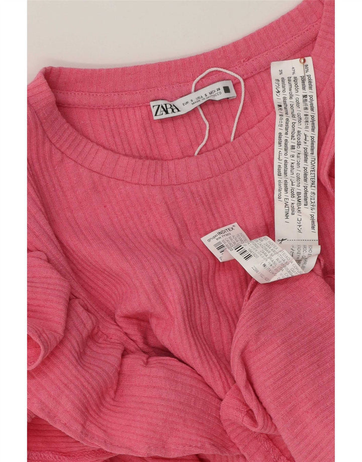 Camicetta da donna Zara Top UK 10 piccola rosa poliestere