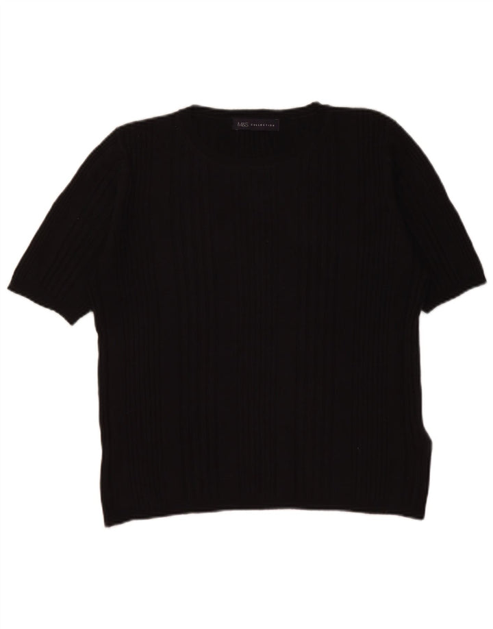Maglione maglione girocollo da donna Marks & Spencer UK 12 medio nero