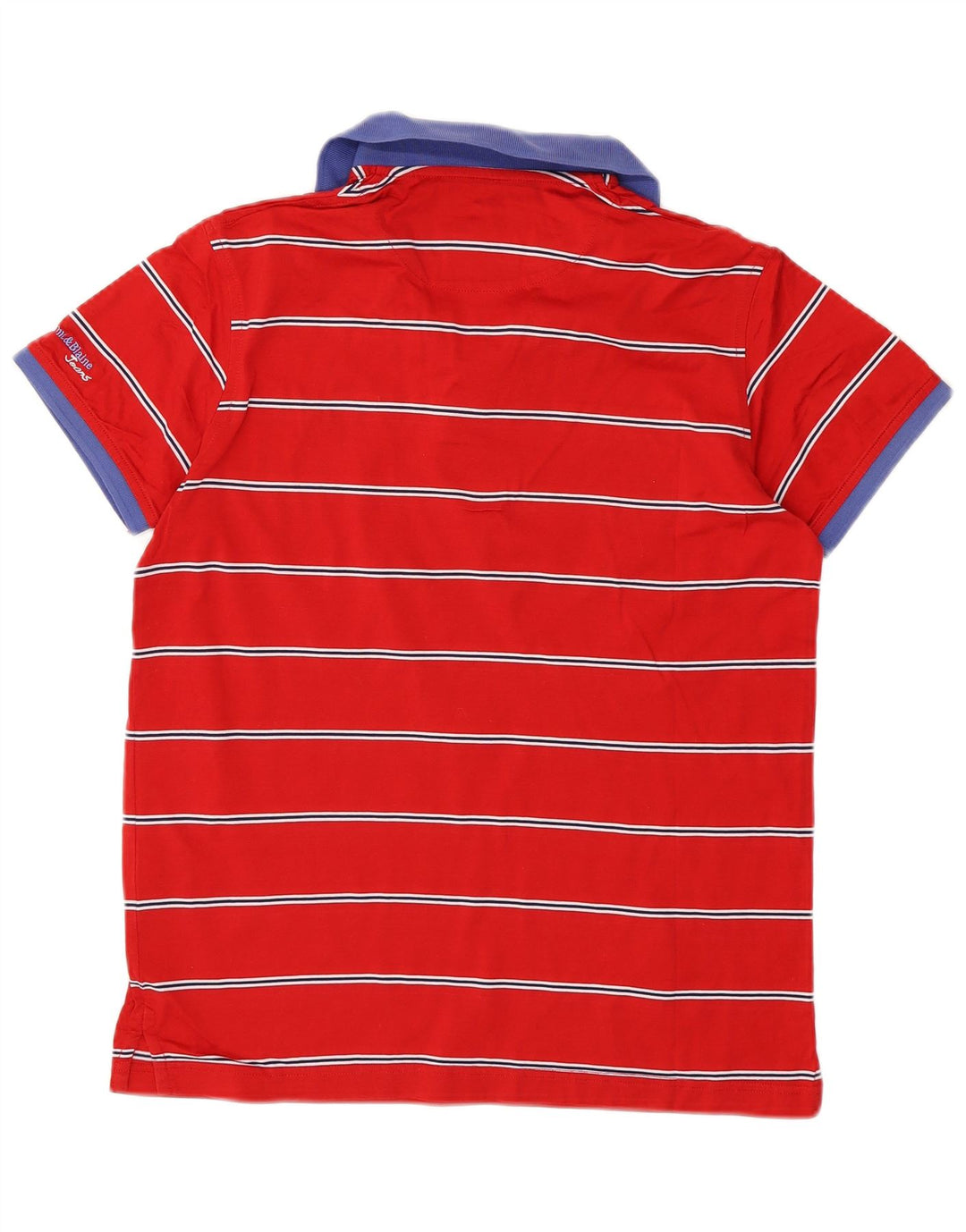 HARMONT & BLAINE Mens Polo Shirt Medium Red Striped Cotton