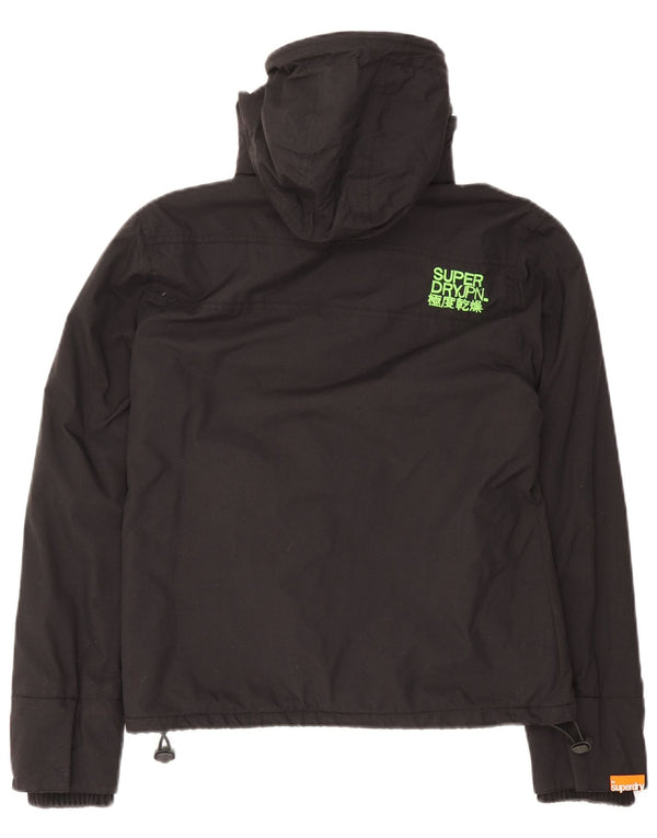 Giacca a vento con cappuccio da donna Superdry UK 14 grande nylon nero
