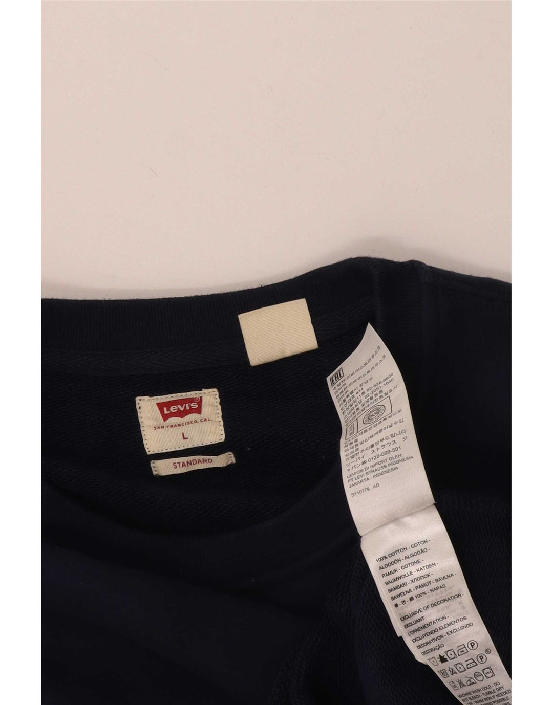 Levi's Felpa standard da uomo Maglione grande in cotone blu navy