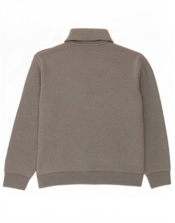 Felpa da uomo Marks & Spencer con zip e collo, piccola, in cotone grigio