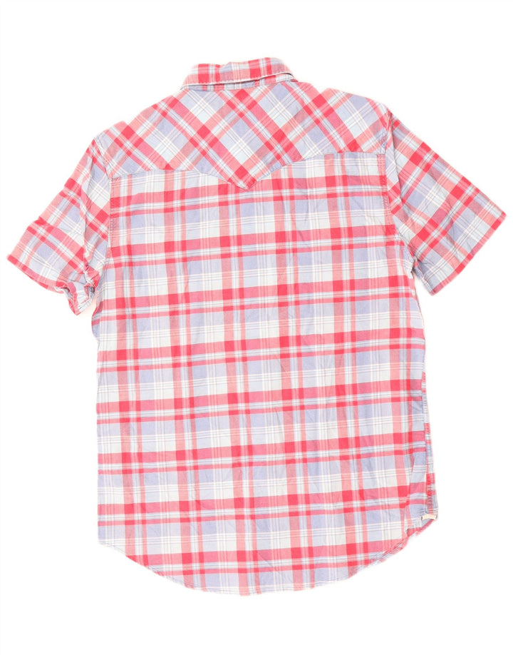 Camicia a maniche corte slim fit da uomo Levi's in cotone a quadri rosso medio