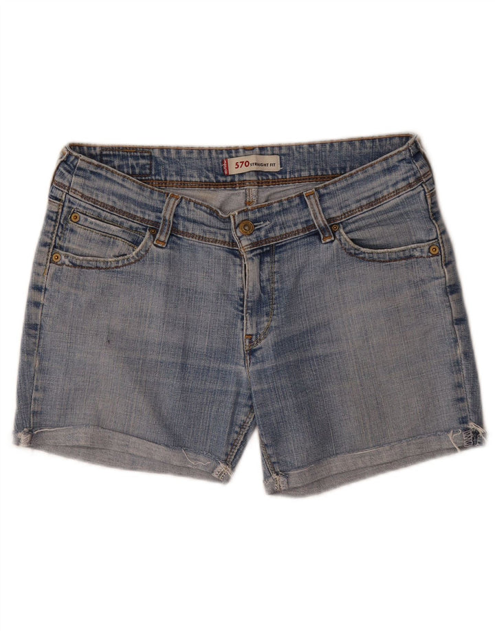 Pantaloncini di jeans Levi's 570 da donna W32 grandi in cotone blu