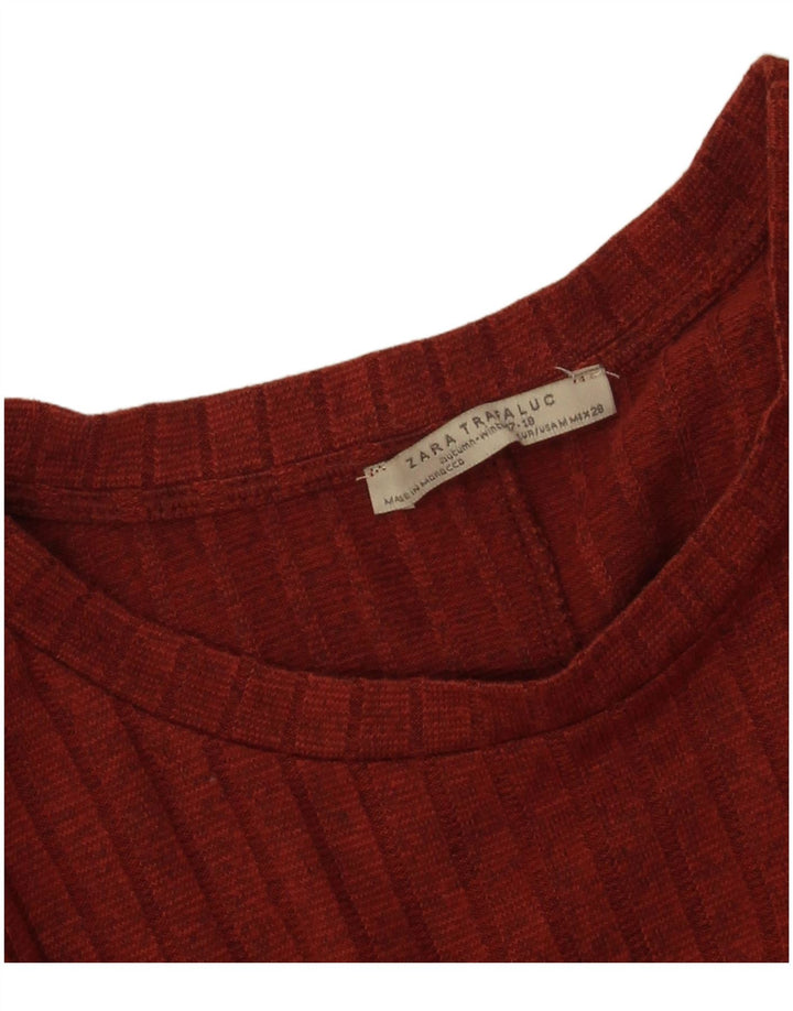 Top tunica oversize asimmetrico Trafaluc da donna Zara UK 14 marrone medio