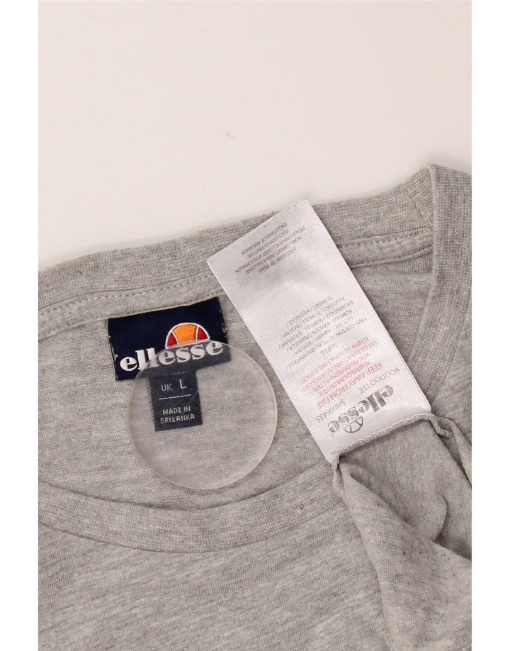 T-shirt da uomo Ellesse Top grande in cotone chiazzato grigio