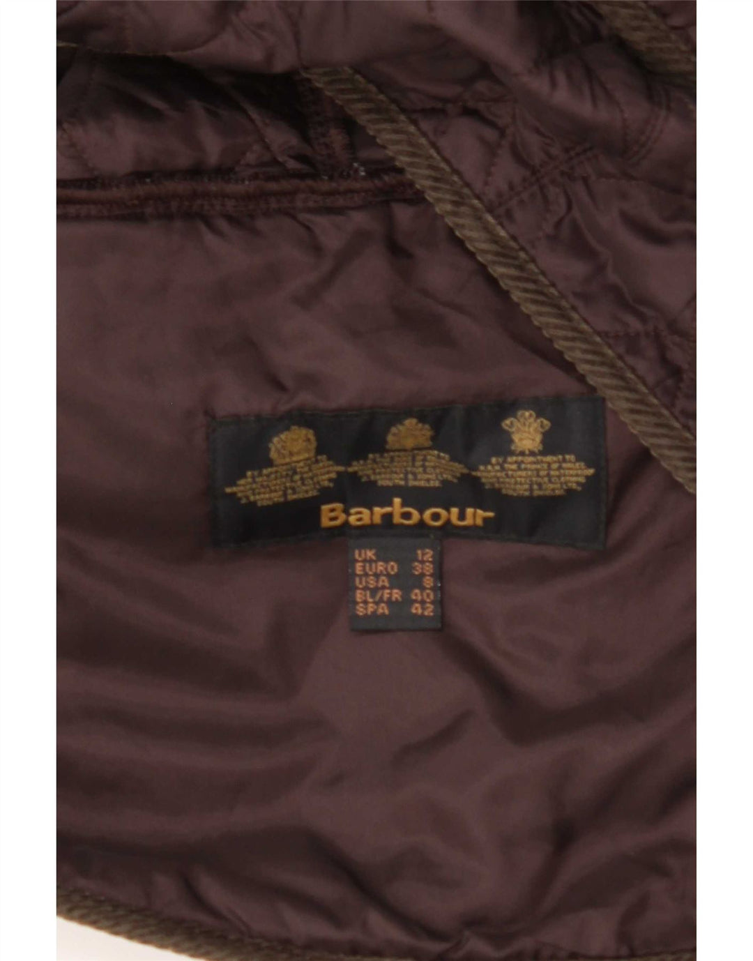 Giacca trapuntata da donna Barbour UK 12 Poliammide marrone medio