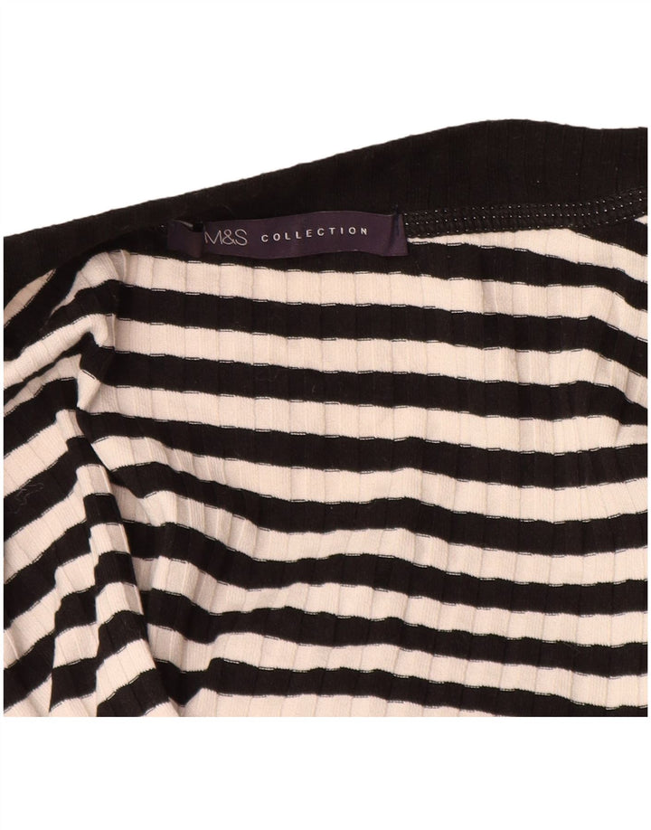 Marks & Spencer Top da donna a maniche lunghe UK 14 Large Black Striped