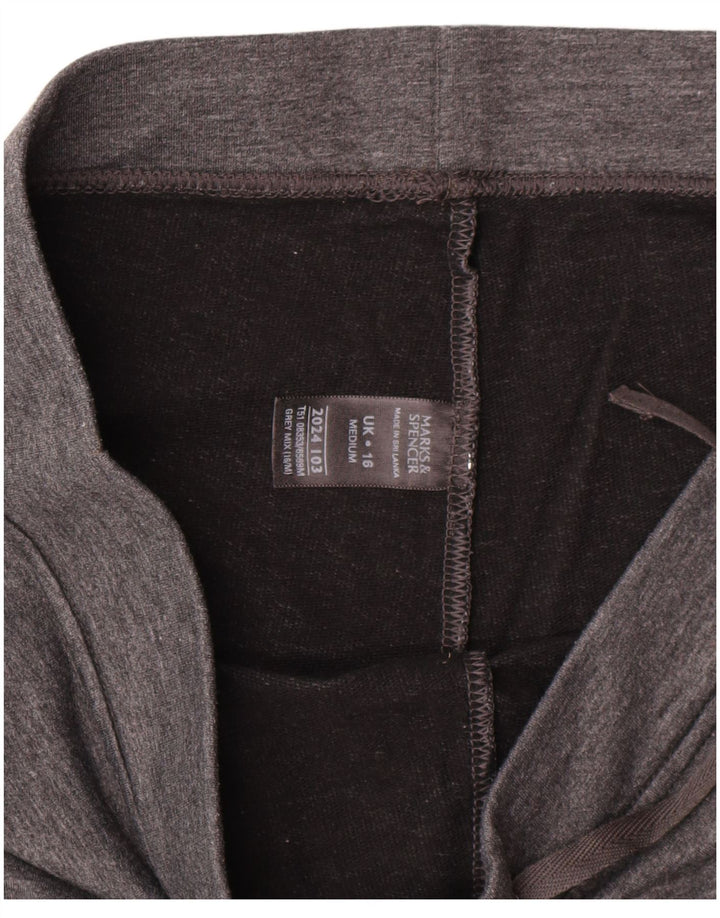 Pantaloni da tuta da donna Marks & Spencer UK 16 Large Grigio Cotone
