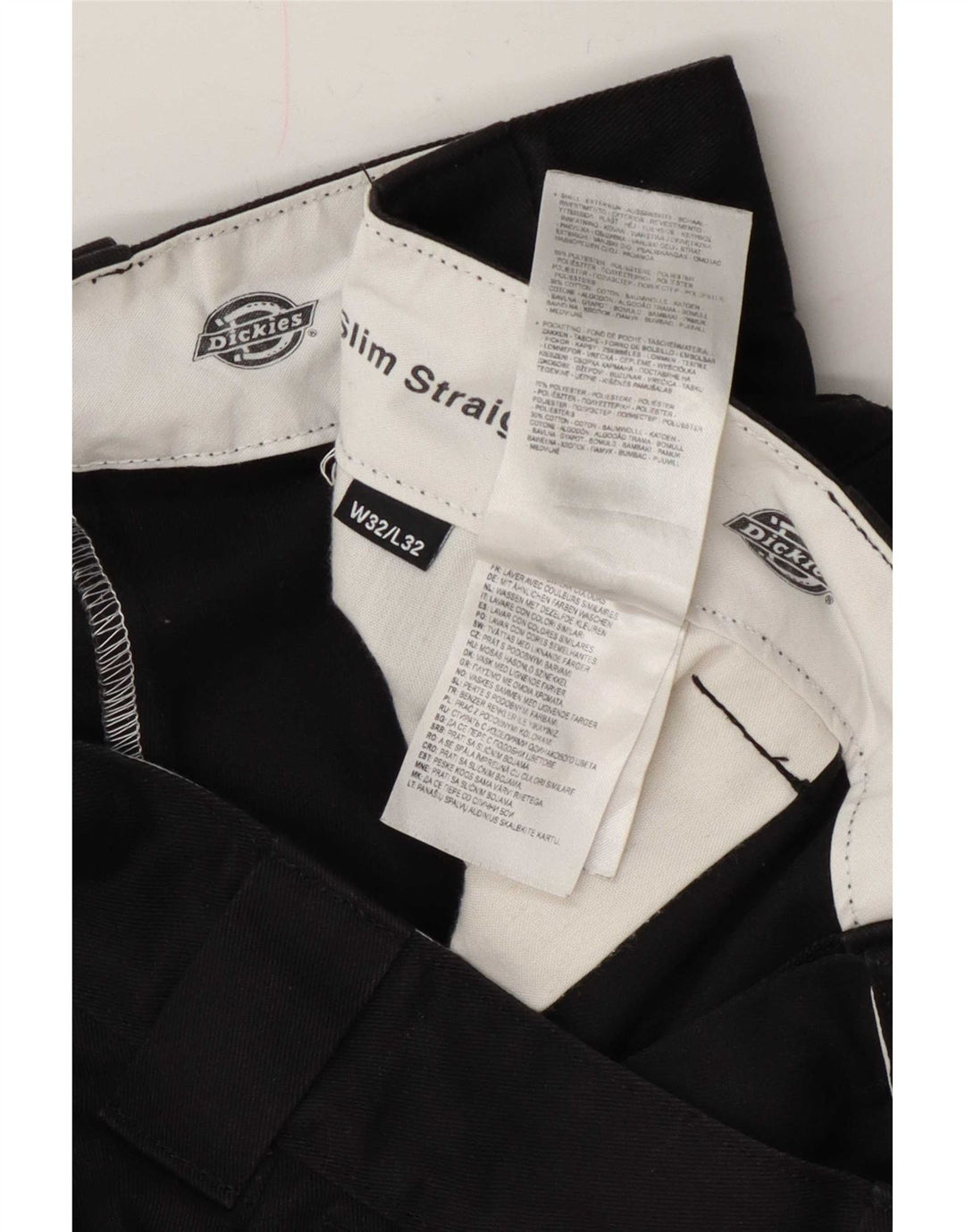 Pantaloni chino dritti slim da uomo Dickies W32 L32 poliestere nero