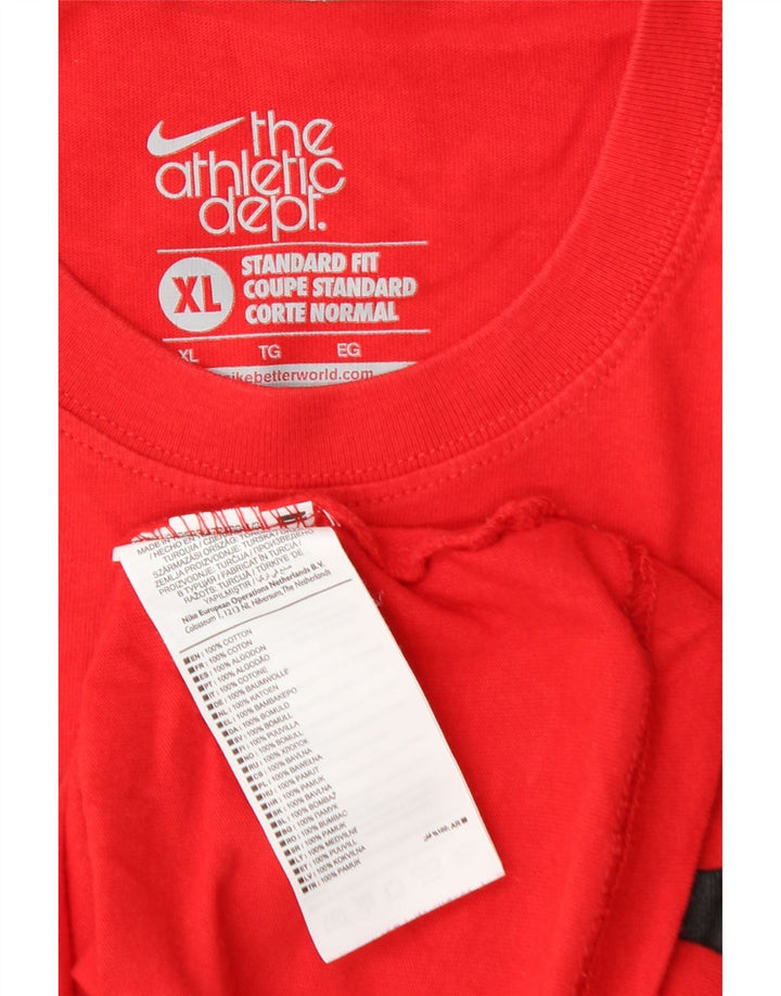 NIKE T-shirt grafica da uomo Coupe Standard con vestibilità standard, XL, in cotone rosso