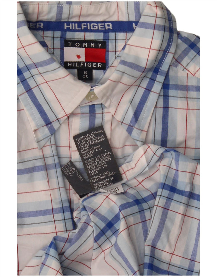 Camicia Tommy Hilfiger per ragazzi 7-8 anni XS in cotone a quadri blu
