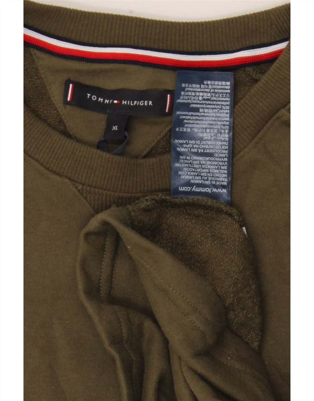 Tommy Hilfiger Uomo Graphic Top Manica Lunga XL Cotone Cachi