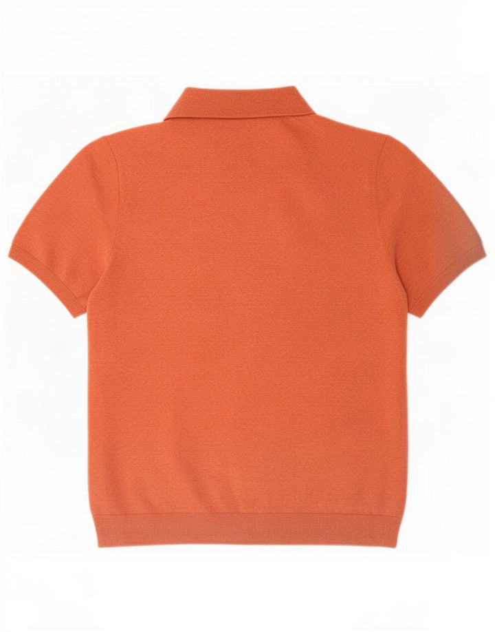 Maglione da uomo Marks & Spencer a maniche corte con collo a polo, arancione medio
