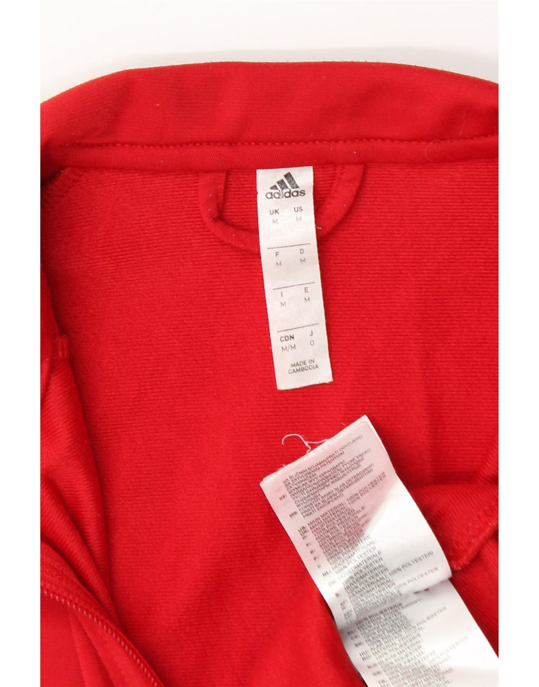 Giacca superiore della tuta da uomo Adidas in poliestere rosso medio
