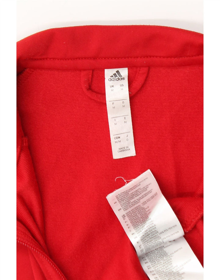 Giacca superiore della tuta da uomo Adidas in poliestere rosso medio
