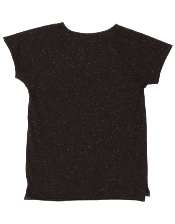 HARD ROCK CAFE T-shirt grafica da donna Panama Top UK 12 Medium Nero