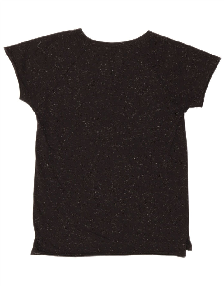 HARD ROCK CAFE T-shirt grafica da donna Panama Top UK 12 Medium Nero