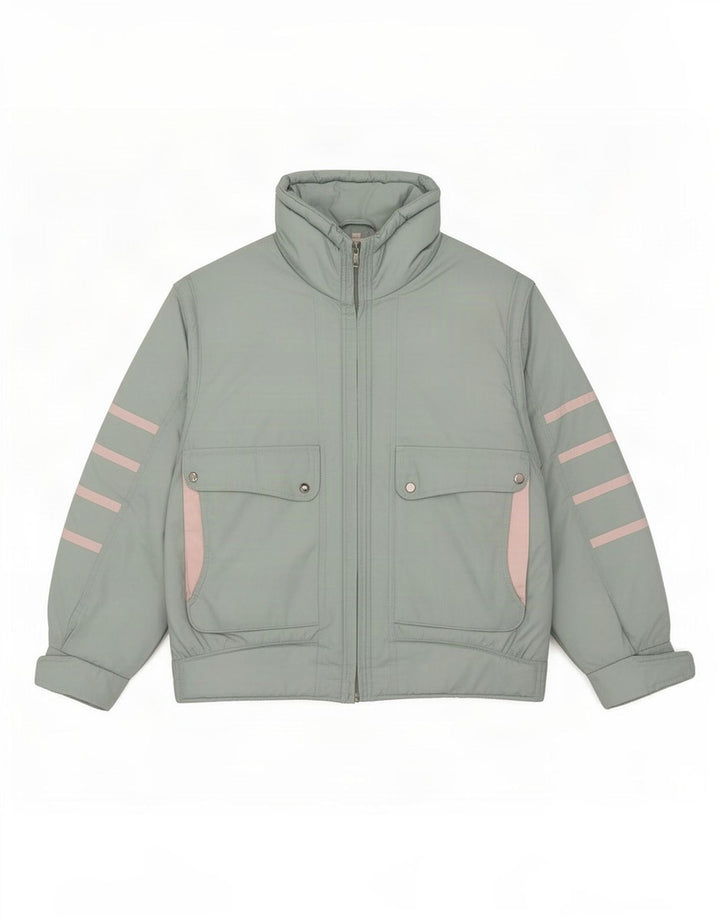 Giacca da sci oversize da donna vintage EU 40 color block verde medio