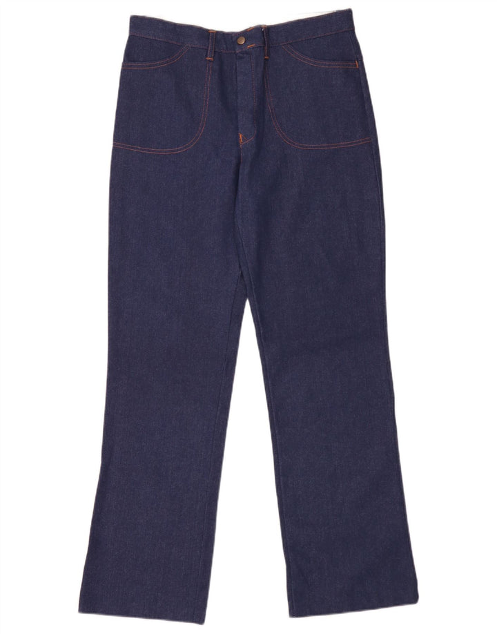Jeans vintage a gamba larga da donna W32 L31 blu navy