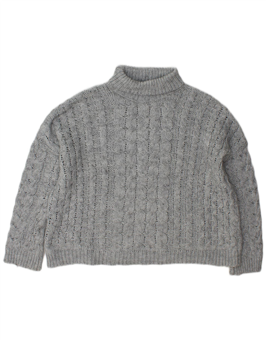 Maglione maglione oversize con collo alto da donna Zara UK 14 Acrilico grigio medio