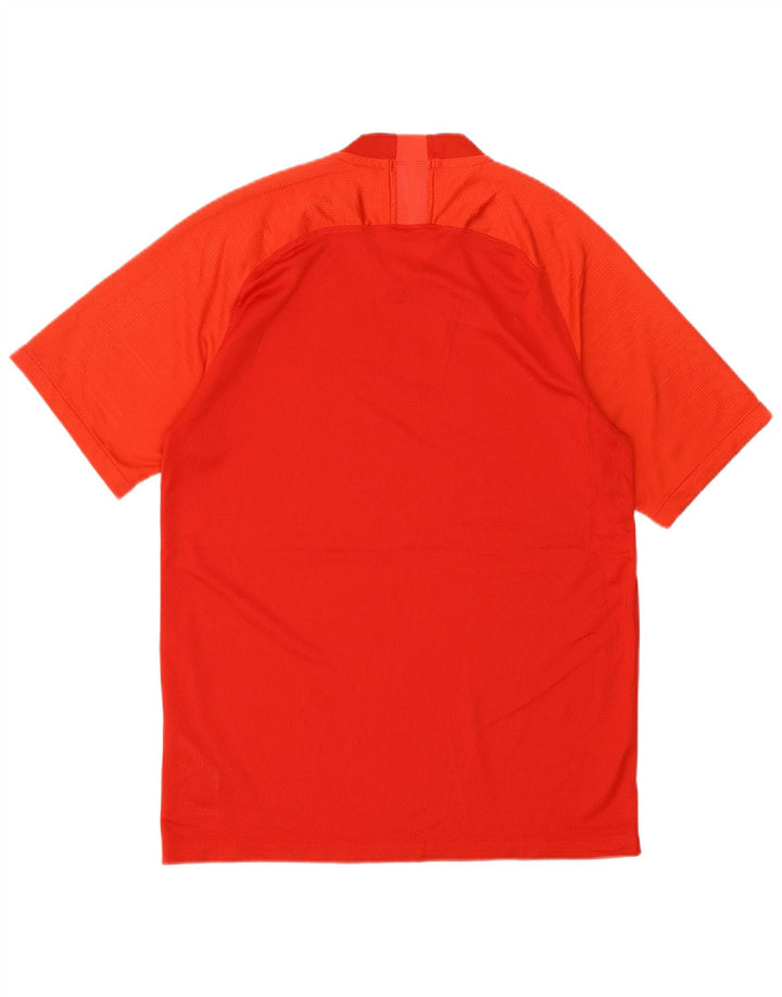 T-shirt Nike da uomo Dri Fit, top in poliestere color block rosso medio