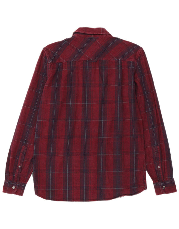 Camicia Hurley da uomo in flanella dal taglio classico, in cotone a quadri marroni piccoli
