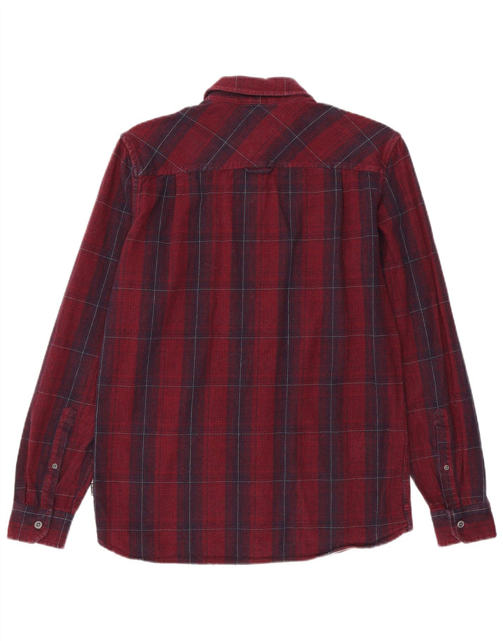Camicia Hurley da uomo in flanella dal taglio classico, in cotone a quadri marroni piccoli