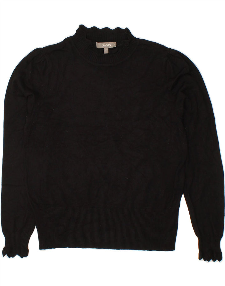 OASIS Womens Turtle Neck Jumper Sweater UK 12 Medium Black Viscose Vintage Oasis and Second-Hand Oasis from Messina Hembry 