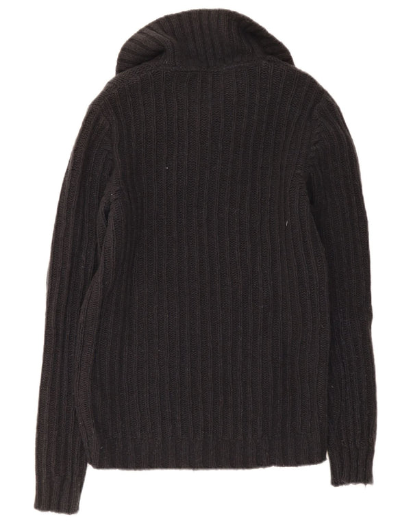 Liu Jo Uomo Maglione con Collo a Bottoni Maglione Medio in Lana Blu Navy