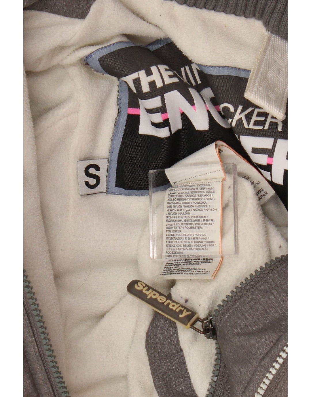Giacca a vento grafica da donna Superdry Windattacker UK 10 piccola grigia