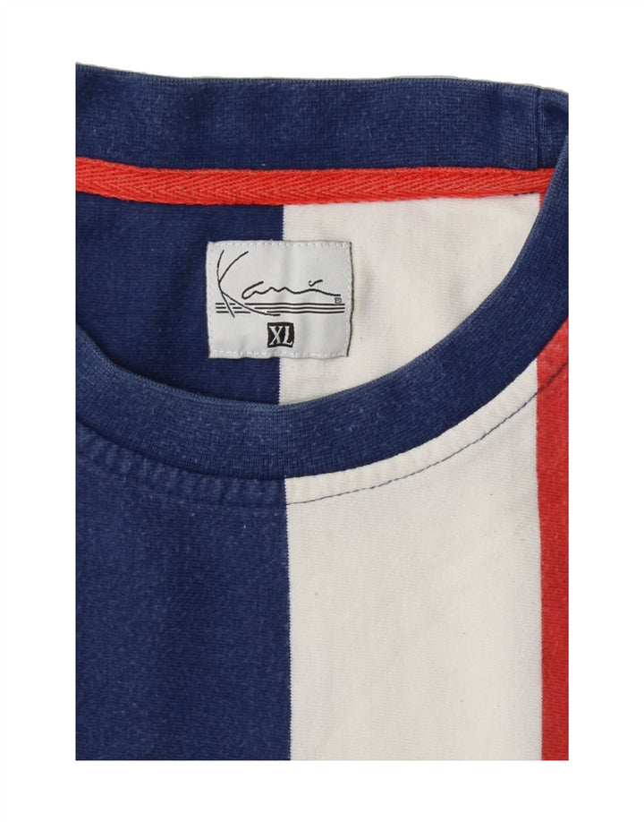 KARL KANI Mens Graphic T-Shirt Top XL Multicoloured Striped Vintage Karl Kani and Second-Hand Karl Kani from Messina Hembry 