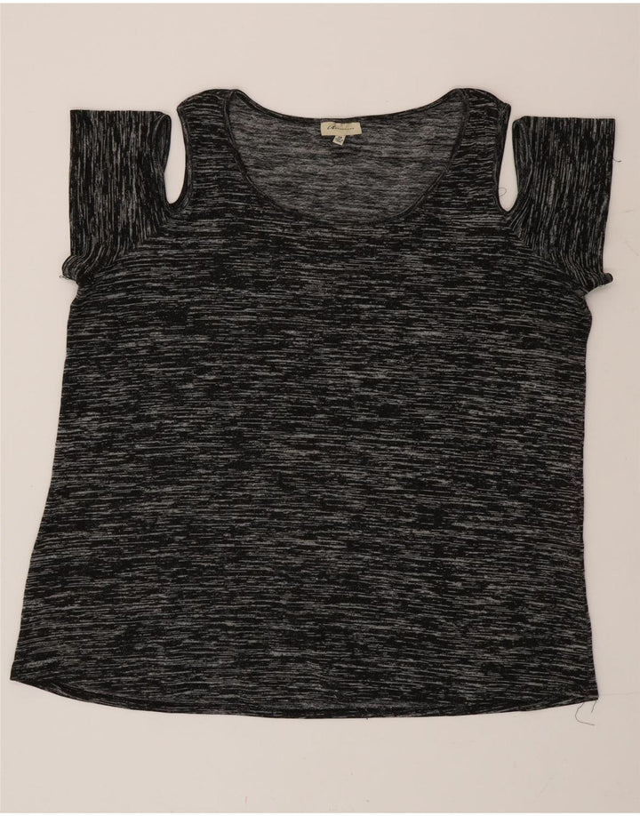 Marks & Spencer Camicetta autografata da donna Top UK 20 2XL Nero screziato