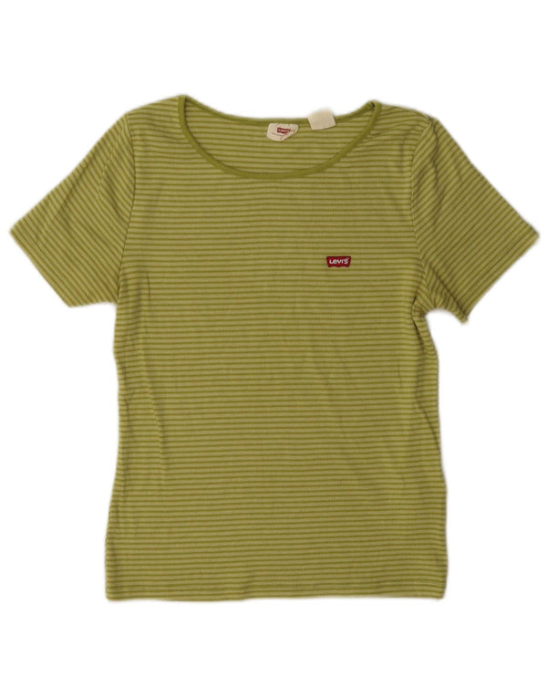 T-shirt da donna Levi's Top UK 14 cotone gessato verde medio