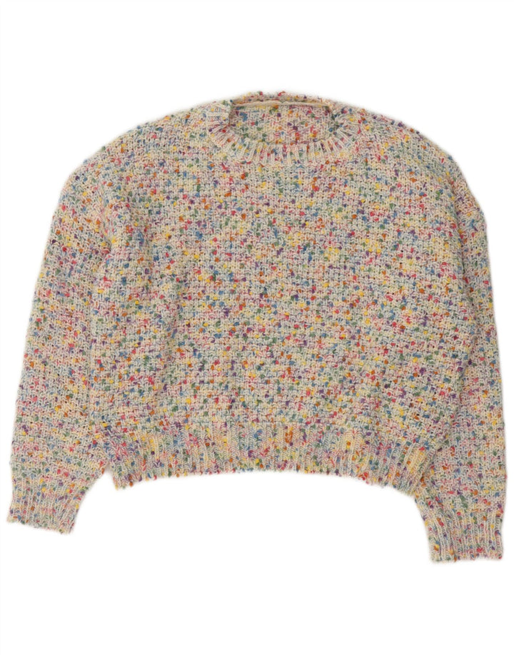 Maglione maglione girocollo corto da donna Dazy UK 14 medio multicolore