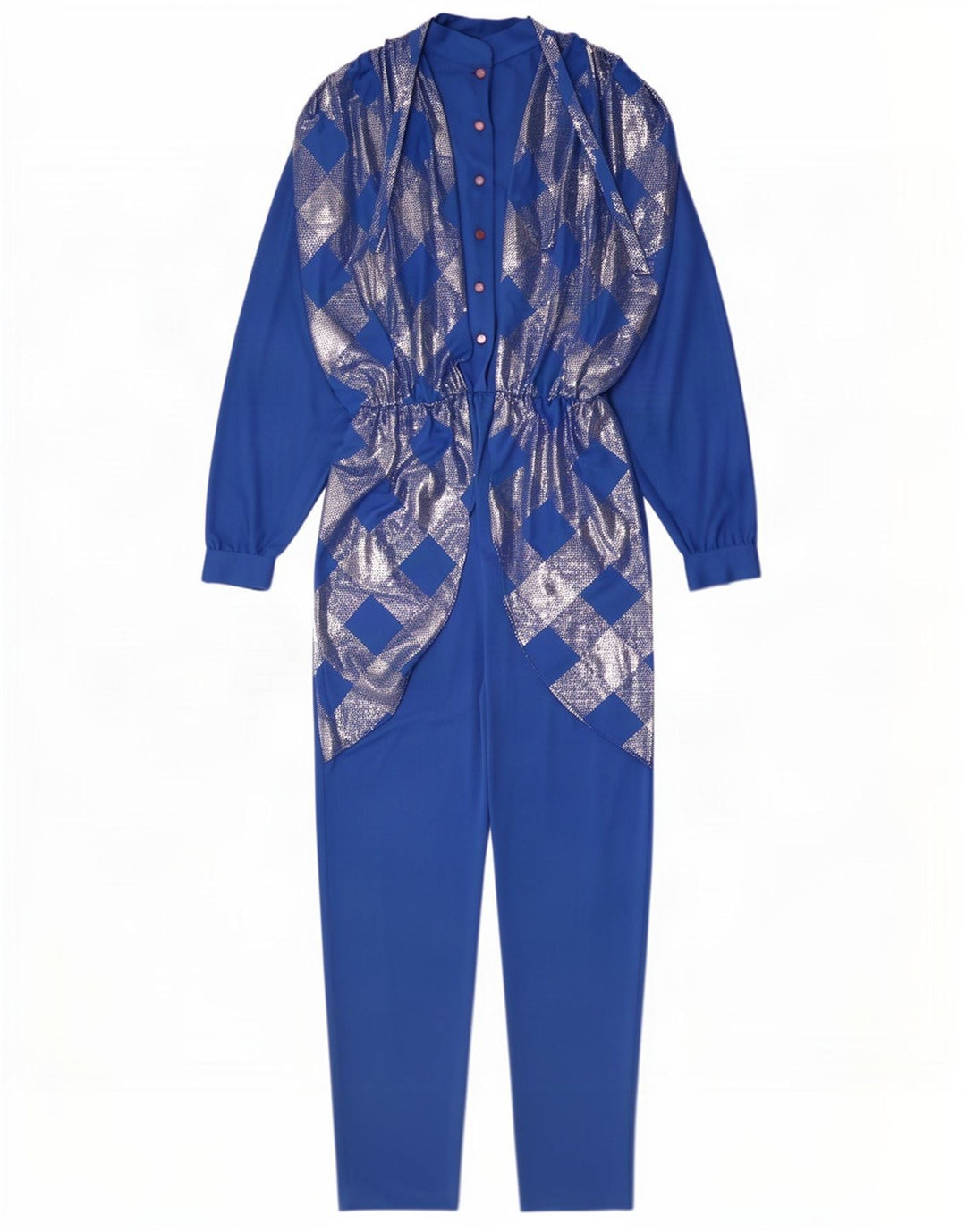Tuta Donna Anna Lugli IT 42 Poliestere geometrico Blu Medio