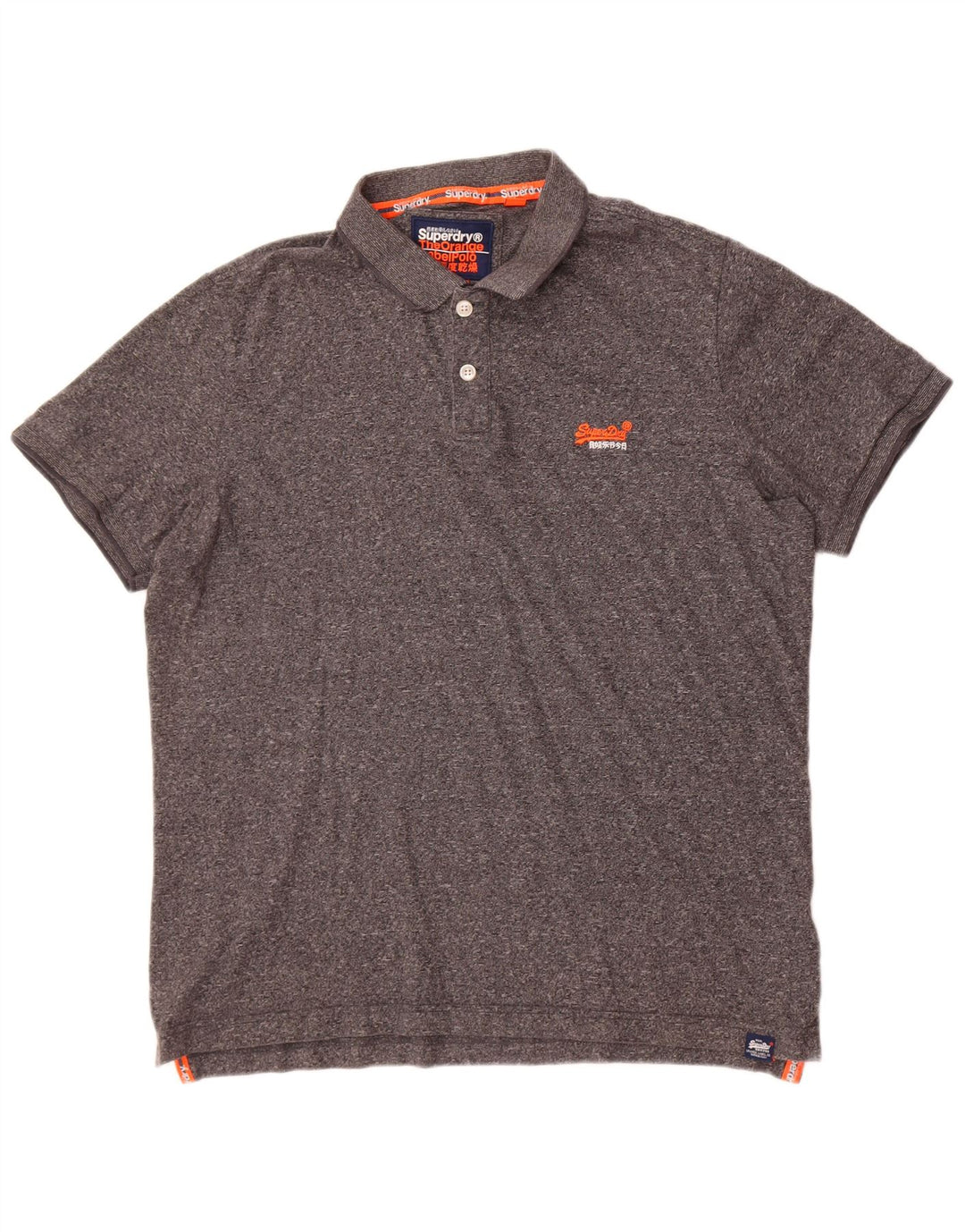 Polo da uomo Superdry 3XL in cotone chiazzato grigio