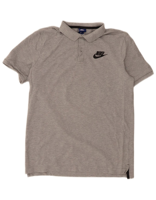 Polo Nike da uomo in cotone grigio medio