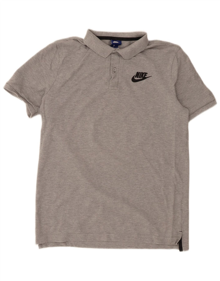 Polo Nike da uomo in cotone grigio medio