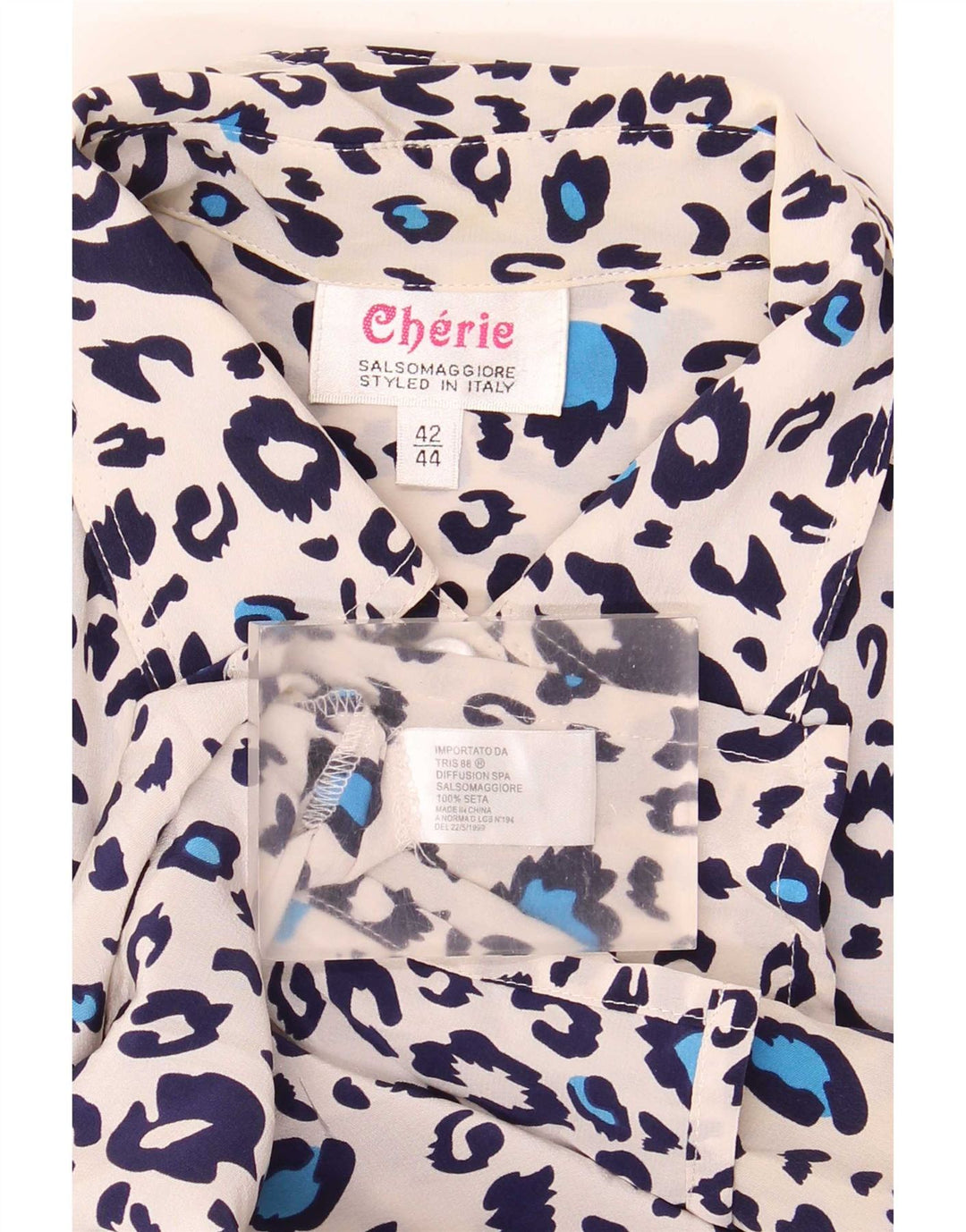 Cherie Camicia Camicetta da Donna IT 42/44 Stampa Animalier Media Multicolore